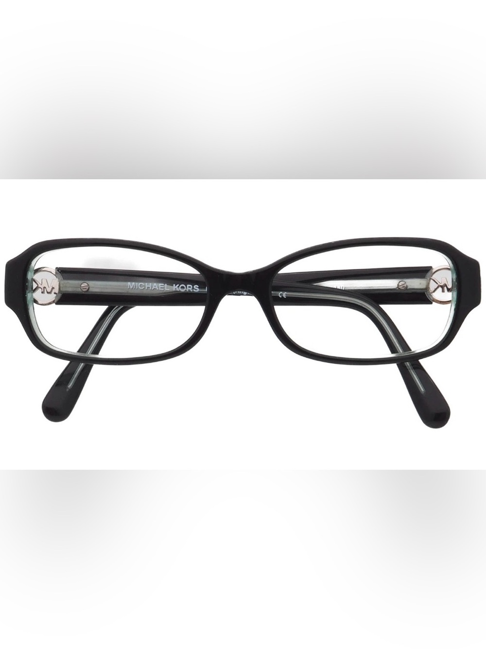 Michael Kors Black and Clear Women's Rectangular Eyeglass Frames - Picture 5 of 6